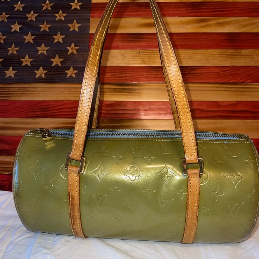 Louis Vuitton Vernis Green Monogram Bedford Bag w/Vachetta Leather